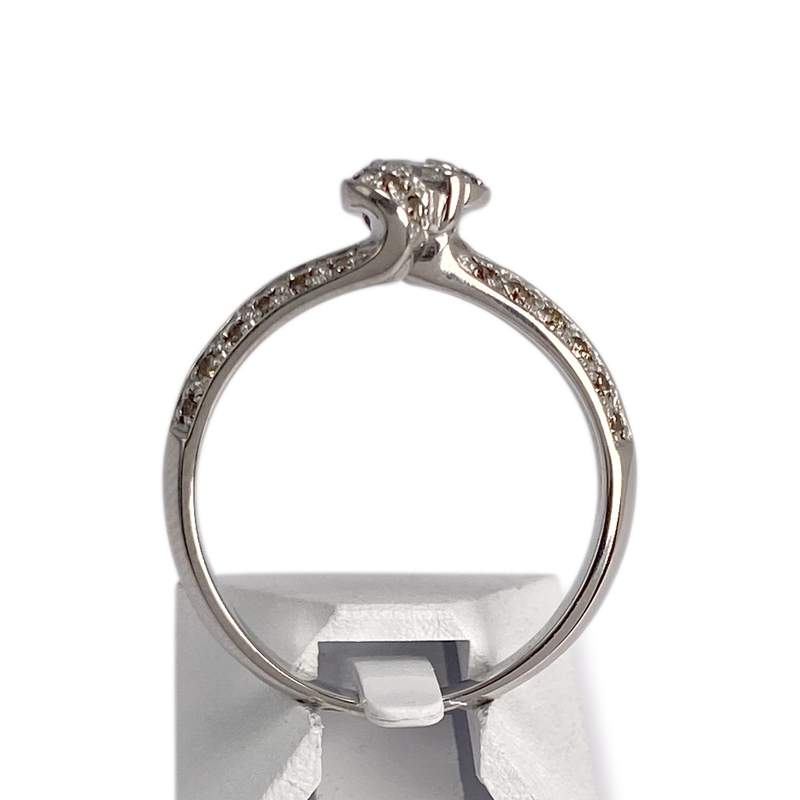 Bague d'occasion or 750 blanc diamants - vue 3