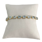 Bracelet d'occasion or 750 jaune topazes bleue 19cm - vue 1