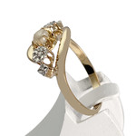 Bague d'occasion or 750 2 tons perle fine diamants - vue 2