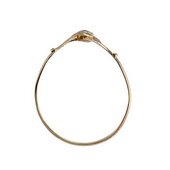 Tweedehands gouden ring 750 gele zirkonia