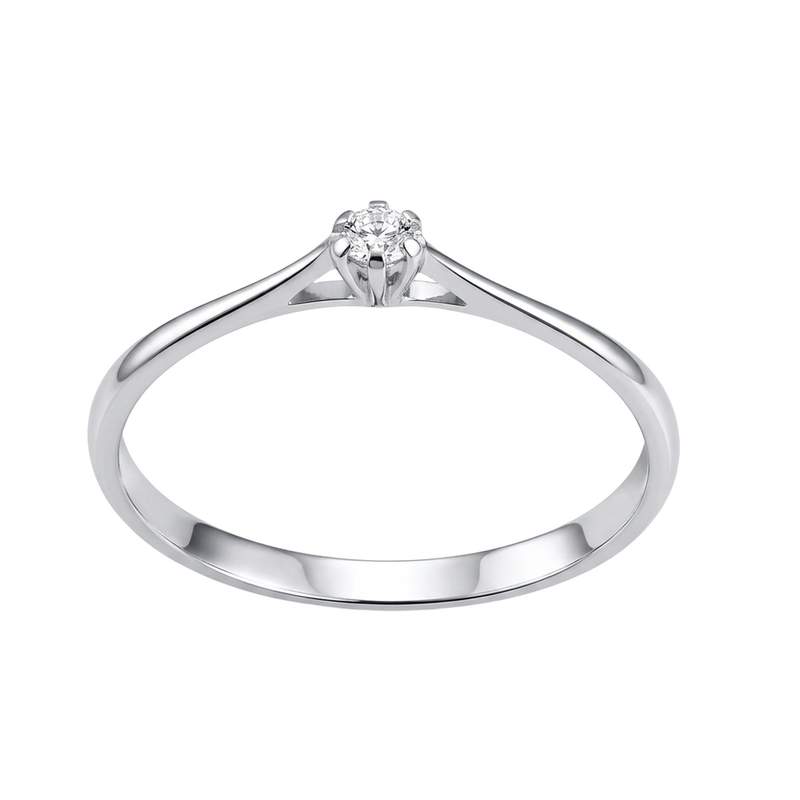 Solitaire d'occasion or 750 blanc diamant - vue 1