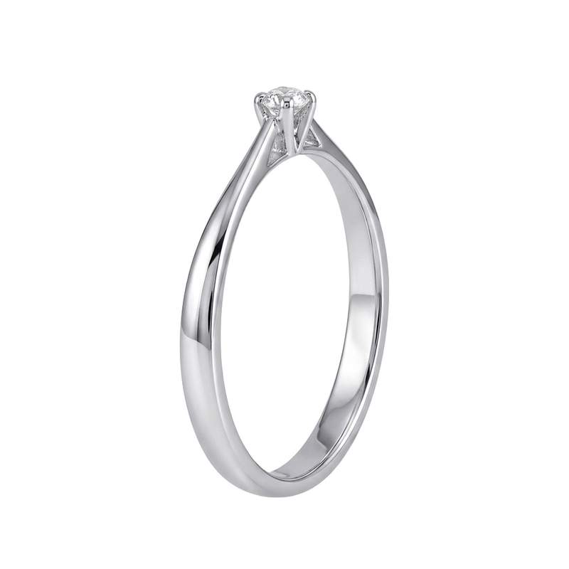 Solitaire d'occasion or 750 blanc diamant - vue 2