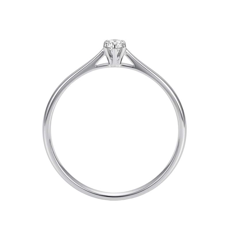 Solitaire d'occasion or 750 blanc diamant - vue 3