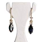 Boucles d'oreilles d'occasion or 750 jaune saphirs diamants - vue 1