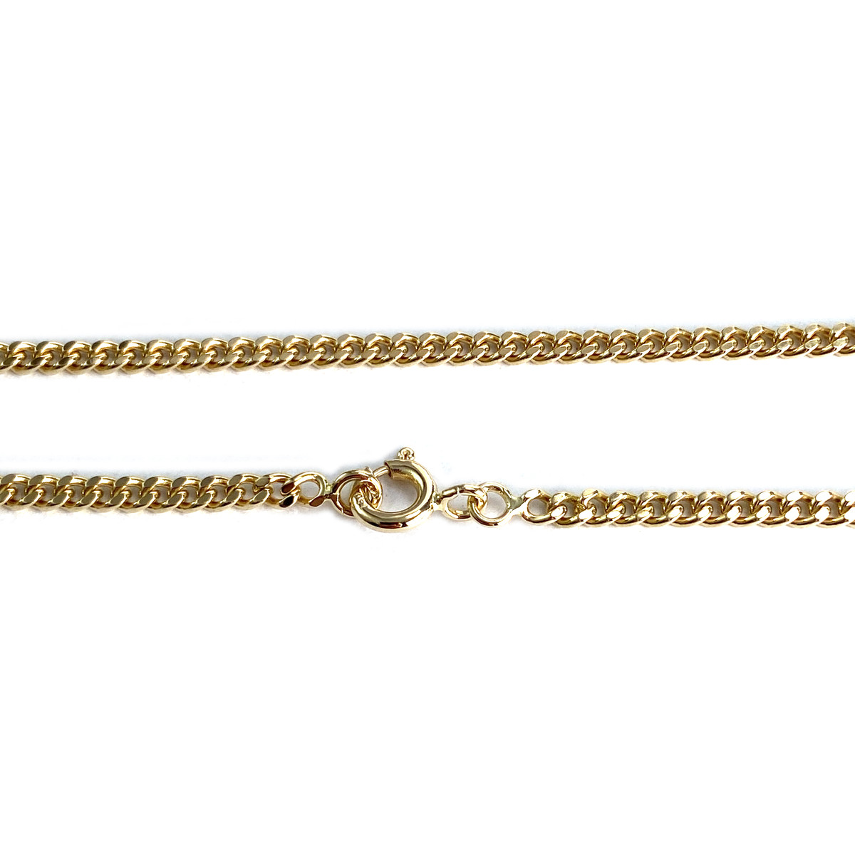 Collier d'occasion or 750 2 tons maille gourmette diamants - vue 3