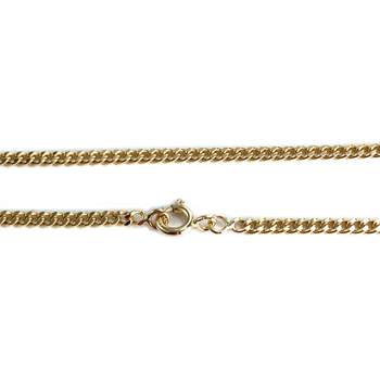 Tweekleurige tweedehands 750-goudketting met gourmette-schakels en diamanten, 43 cm