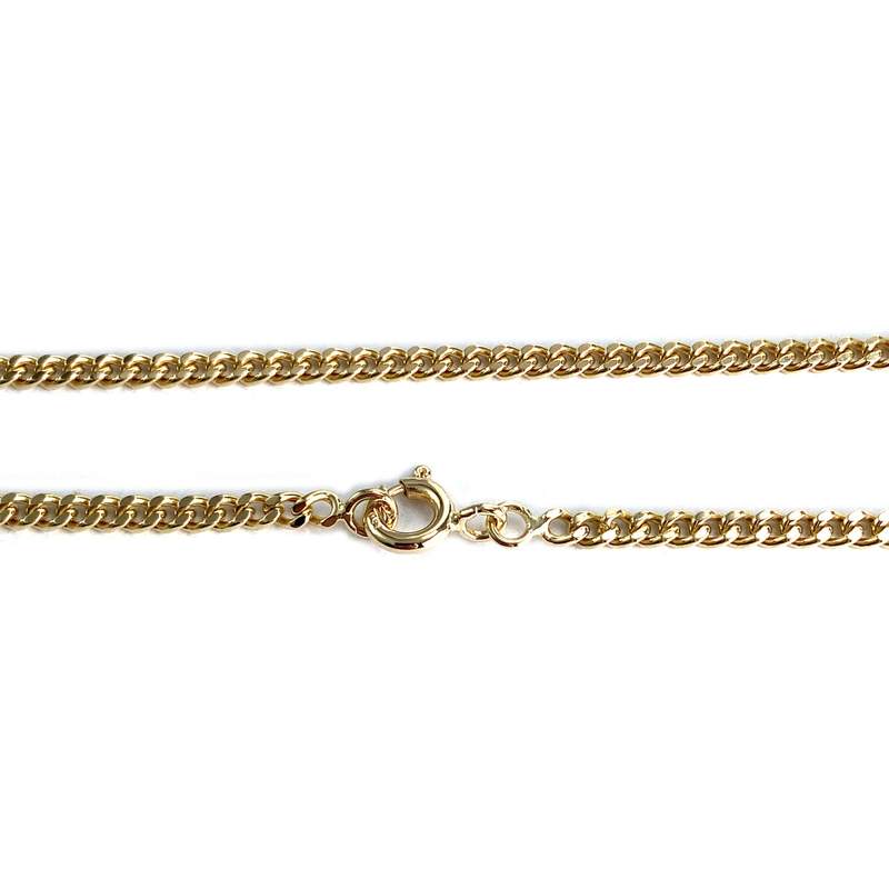 Collier d'occasion or 750 2 tons maille gourmette diamants - vue 3