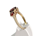 Bague d'occasion or 375 jaune grenats diamants - vue 2