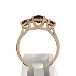 Bague d'occasion or 375 jaune grenats diamants - vue 3