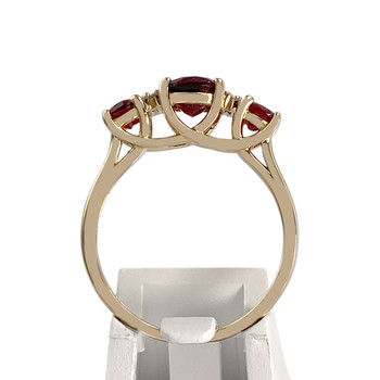 Bague d'occasion or 375 jaune grenats diamants