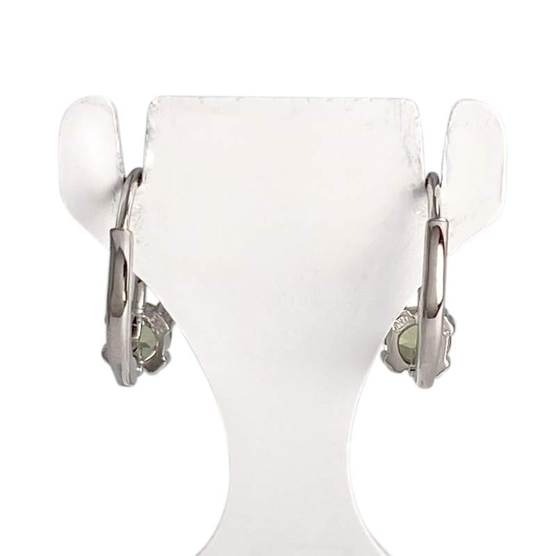 Boucles d'oreilles d'occasion or 375 blanc péridots - vue 3