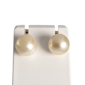 Boucles d'oreilles d'occasion or 750 jaune perles de culture