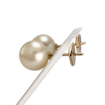 Boucles d'oreilles d'occasion or 750 jaune perles de culture