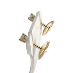 Boucles d'oreilles d'occasion or 750 jaune diamants - vue 2