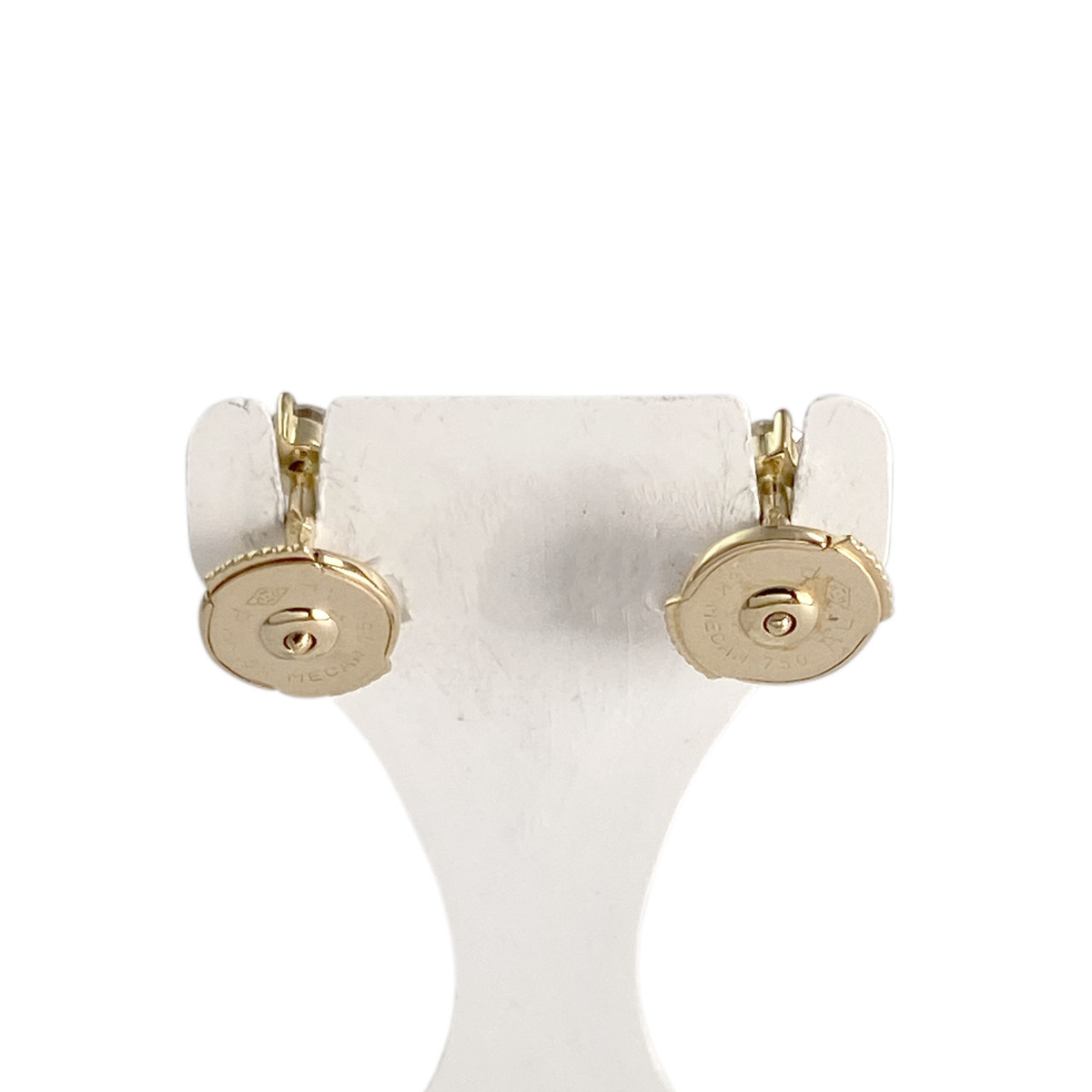 Boucles d'oreilles d'occasion or 750 jaune diamants - vue 3