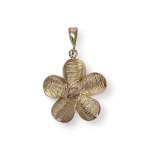 Pendentif d'occasion or 585 2 tons fleur zirconia - vue 2