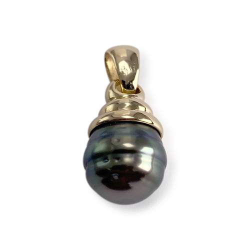 Pendentif d'occasion or 750 jaune perle de culture de Tahiti