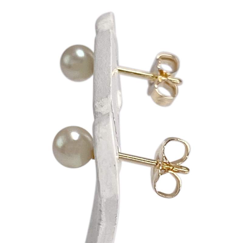 Boucles d'oreilles d'occasion or 750 jaune perles de culture - vue 2