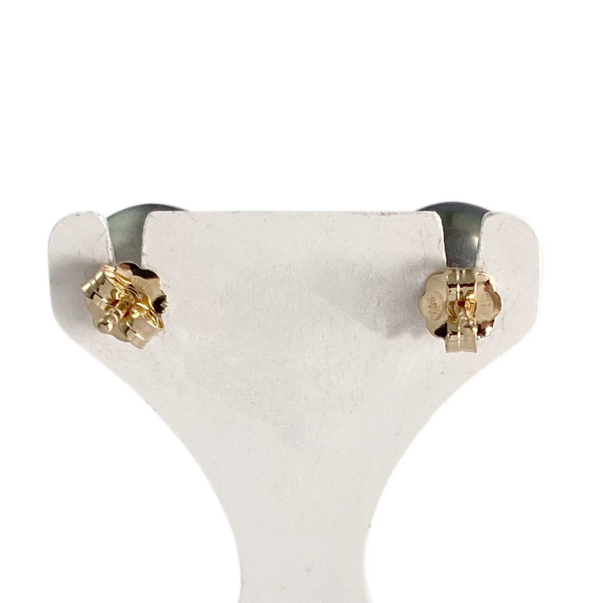 Boucles d'oreilles d'occasion or 750 jaune perles de culture de Tahiti - vue 3