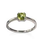 Bague d'occasion or 750 blanc péridot - vue 1