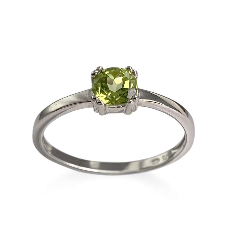 Bague d'occasion or 750 blanc péridot - vue 1