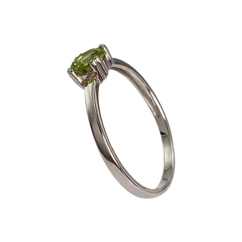 Bague d'occasion or 750 blanc péridot - vue 2