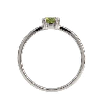 Bague d'occasion or 750 blanc péridot