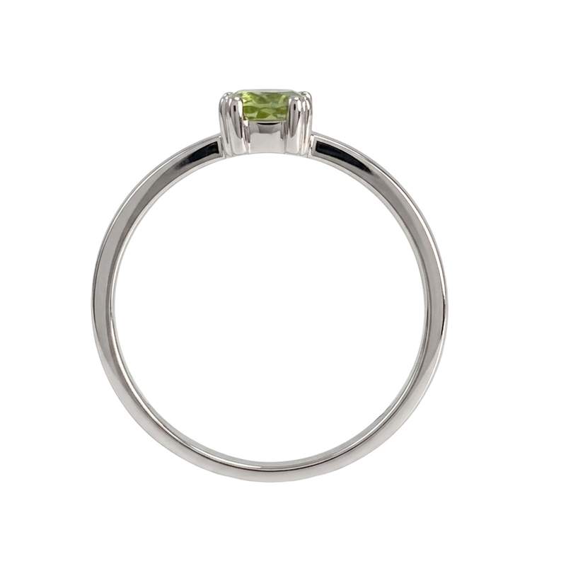Bague d'occasion or 750 blanc péridot - vue 3