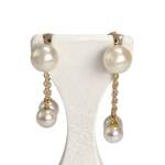 Boucles d'oreilles d'occasion or 750 jaune perle de culture perle de culture - vue 1