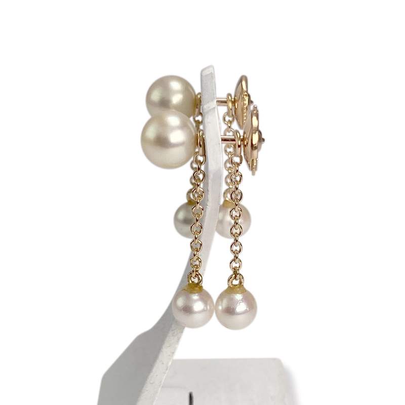 Boucles d'oreilles d'occasion or 750 jaune perle de culture perle de culture - vue 2
