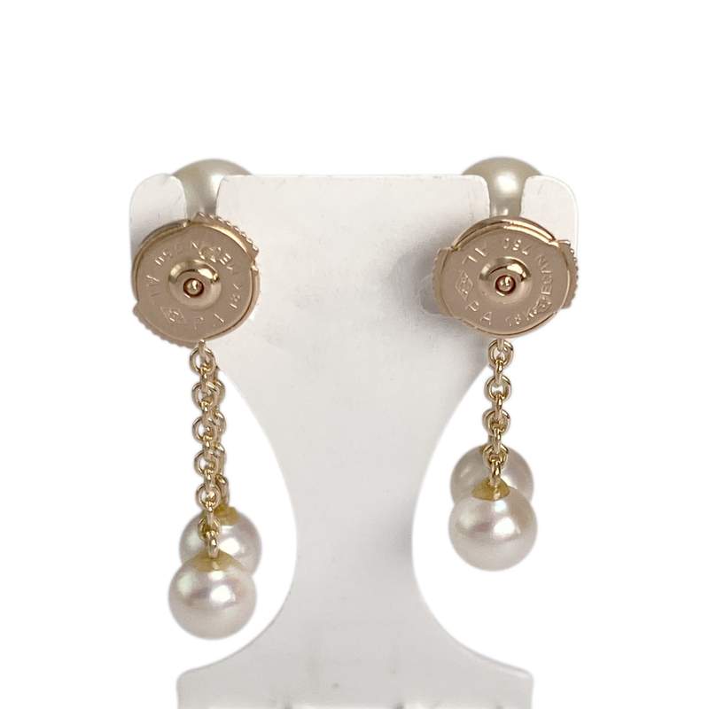Boucles d'oreilles d'occasion or 750 jaune perle de culture perle de culture - vue 3