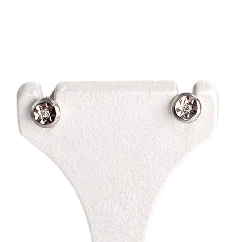 Boucles d'oreilles d'occasion or 750 blanc diamants