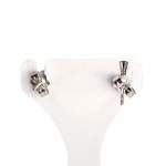 Boucles d'oreilles d'occasion or 750 blanc diamants - vue 3