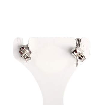 Tweedehands oorbellen in 750 witgoud met diamanten