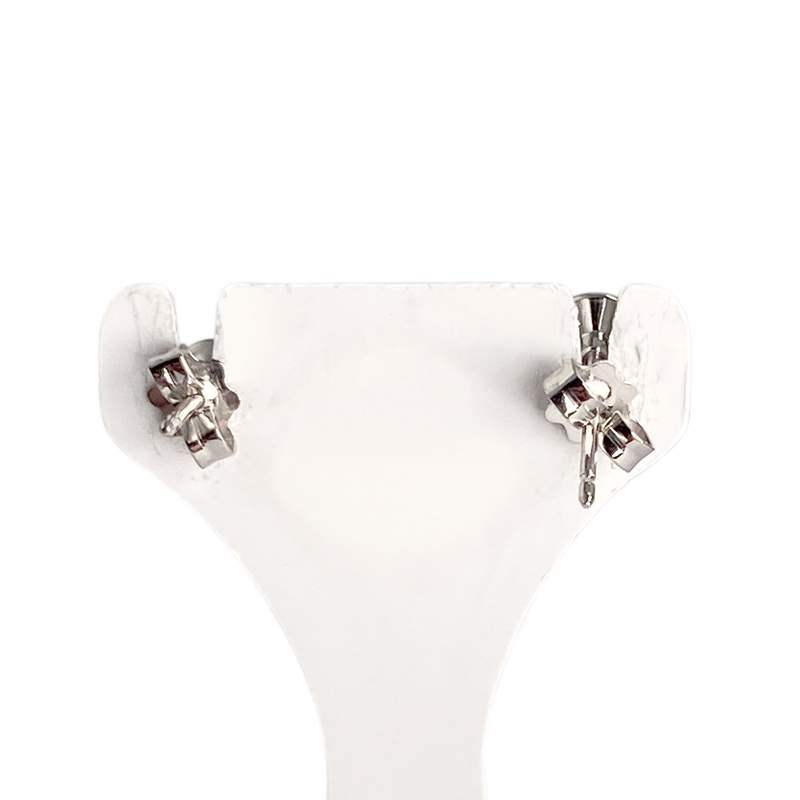 Boucles d'oreilles d'occasion or 750 blanc diamants - vue 3