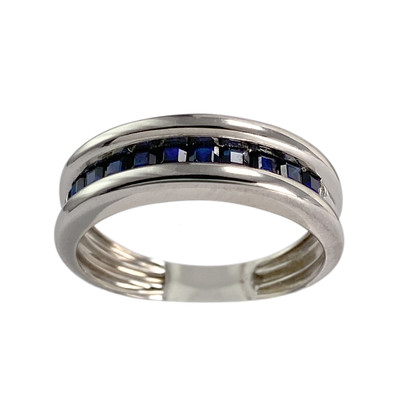 Bague d'occasion or 750 blanc saphirs - vue 1