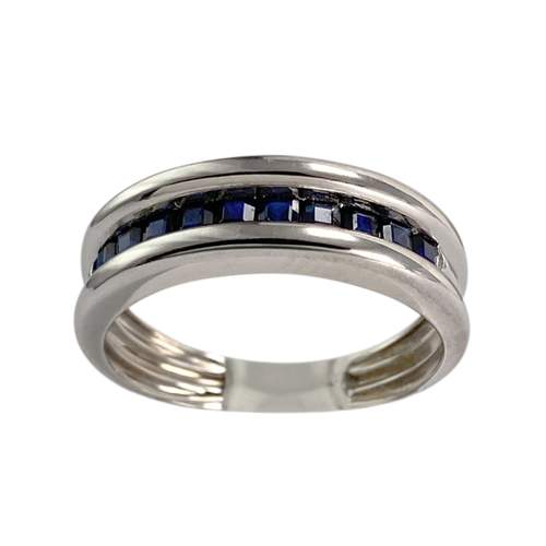 Bague d'occasion or 750 blanc saphirs