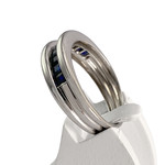 Bague d'occasion or 750 blanc saphirs - vue 2