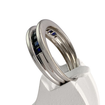 Bague d'occasion or 750 blanc saphirs