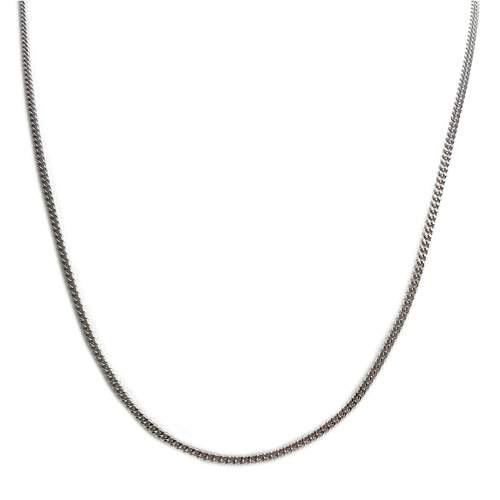 Pre-owned 750 white gold curb chain
