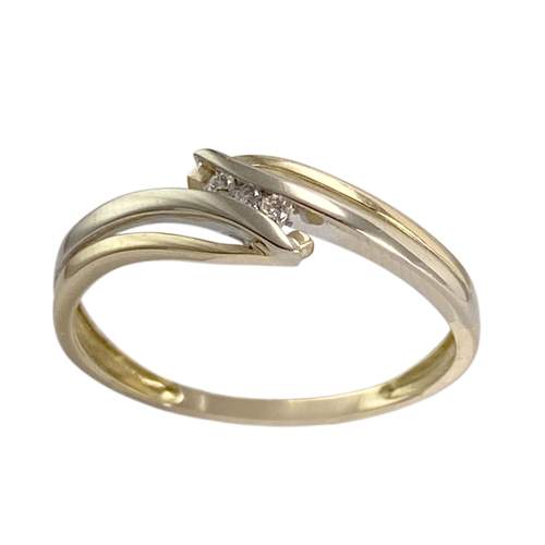 Bague d'occasion or 750 2 tons diamants