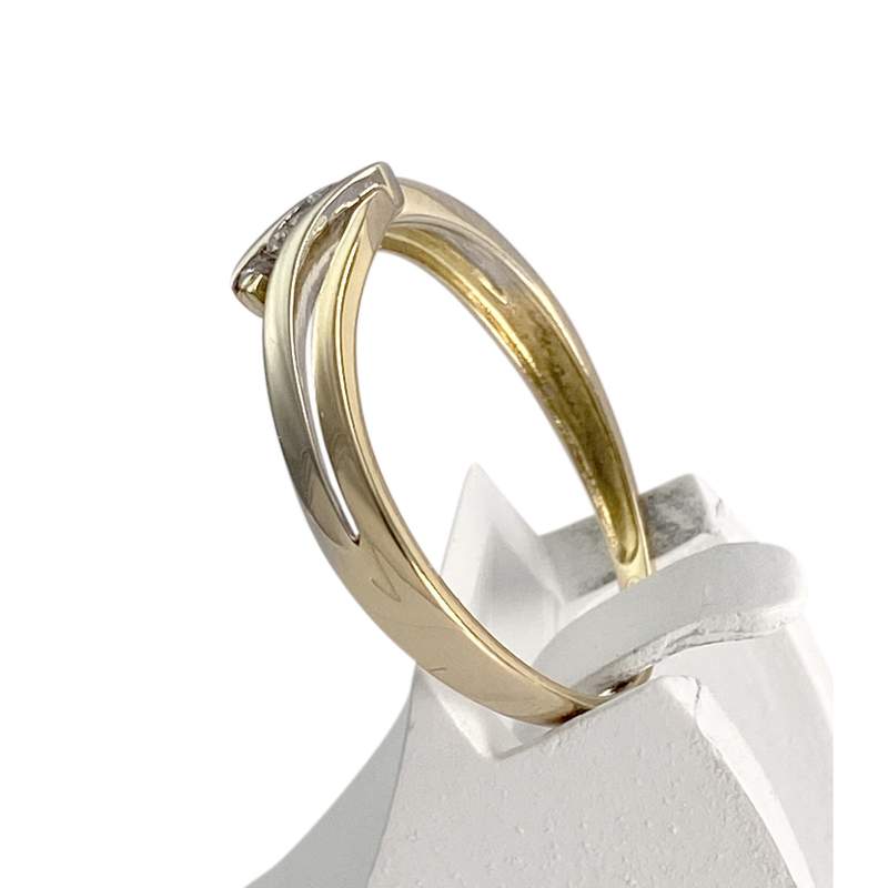 Bague d'occasion or 750 2 tons diamants - vue 2