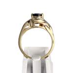 Bague d'occasion or 750 2 tons saphir diamants - vue 3
