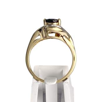 Bague d'occasion or 750 2 tons saphir diamants