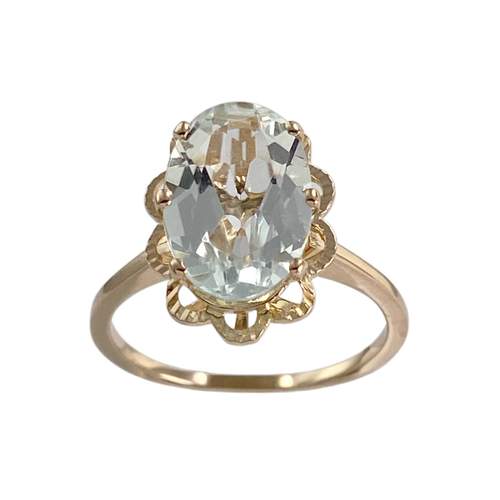Bague d'occasion or 750 jaune aigue marine