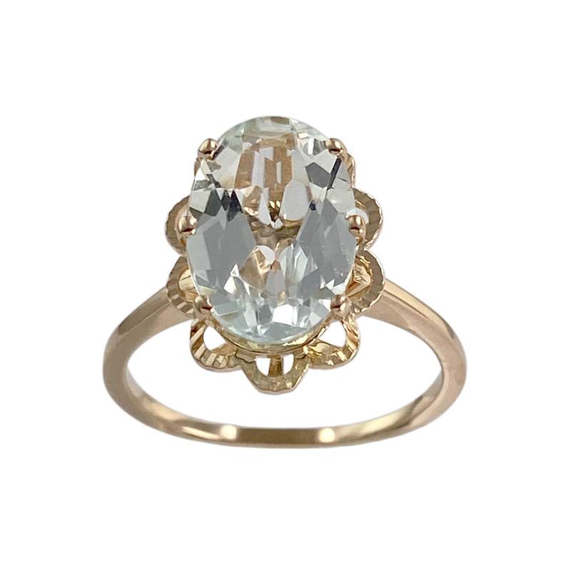 Bague d'occasion or 750 jaune aigue marine - vue 1