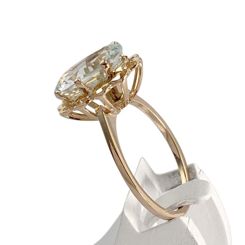 Bague d'occasion or 750 jaune aigue marine - vue 2