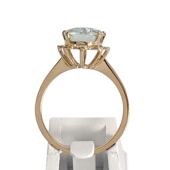 Bague d'occasion or 750 jaune aigue marine