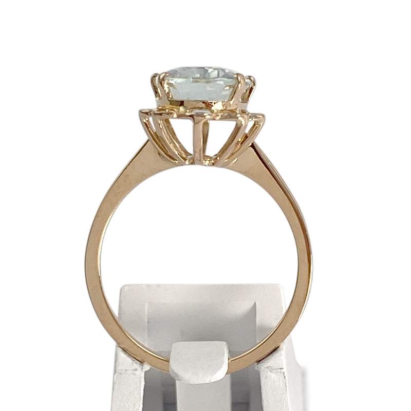 Bague d'occasion or 750 jaune aigue marine - vue 3