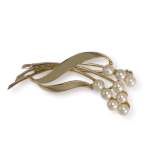 Broche d'occasion or 750 jaune perles de culture - vue 1